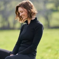 Women’s Long Sleeve Thermal Zip Neck Baselayer Top -Sports Outdoor go 208297 f