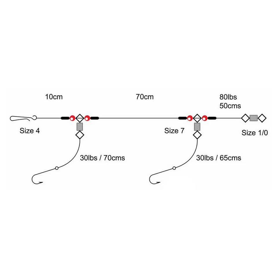 2 Hook 1 Up 1 Down Rig (Size 3/0) 4 2 Hook 1 Up 1 Down Rig (Size 3/0) - Image 2