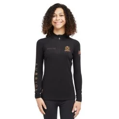 Childs Team Long Sleeve Base Layer Black -Sports Outdoor go 517318 z