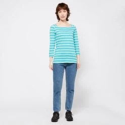 Regatta Ladies Polexia Square Neck Top Turquoise White Stripe -Sports Outdoor go 575859 c