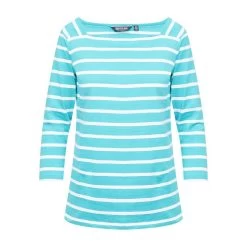 Regatta Ladies Polexia Square Neck Top Turquoise White Stripe -Sports Outdoor go 575859 u