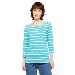 Regatta Ladies Polexia Square Neck Top Turquoise White Stripe -Sports Outdoor go 575859 z