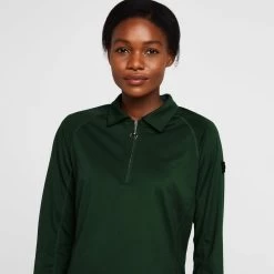 Womens Tiana Pique Long Sleeve Polo Shirt Mountain View Green -Sports Outdoor go 576941 d
