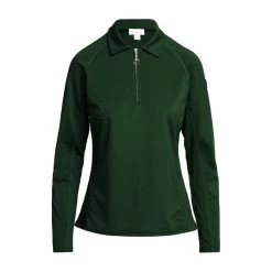 Womens Tiana Pique Long Sleeve Polo Shirt Mountain View Green -Sports Outdoor go 576941 u