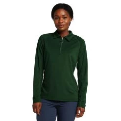 Womens Tiana Pique Long Sleeve Polo Shirt Mountain View Green -Sports Outdoor go 576941 z