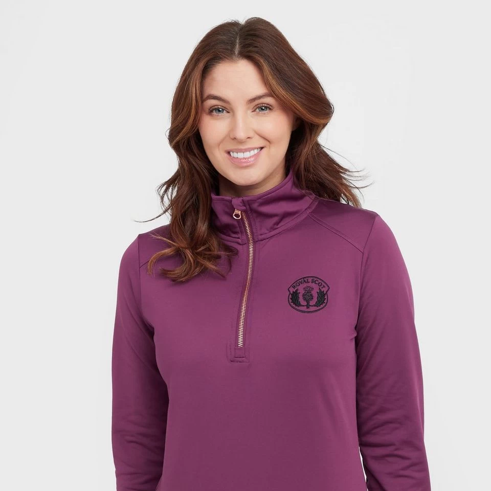 Women’s Stretch ½ Zip Top In Wine 7 Women’s Stretch ½ Zip Top In Wine - Image 5